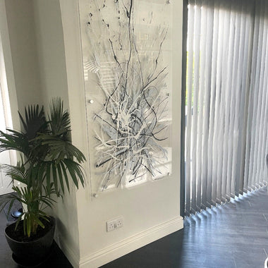 White, Black and Silver Portrait Artwork