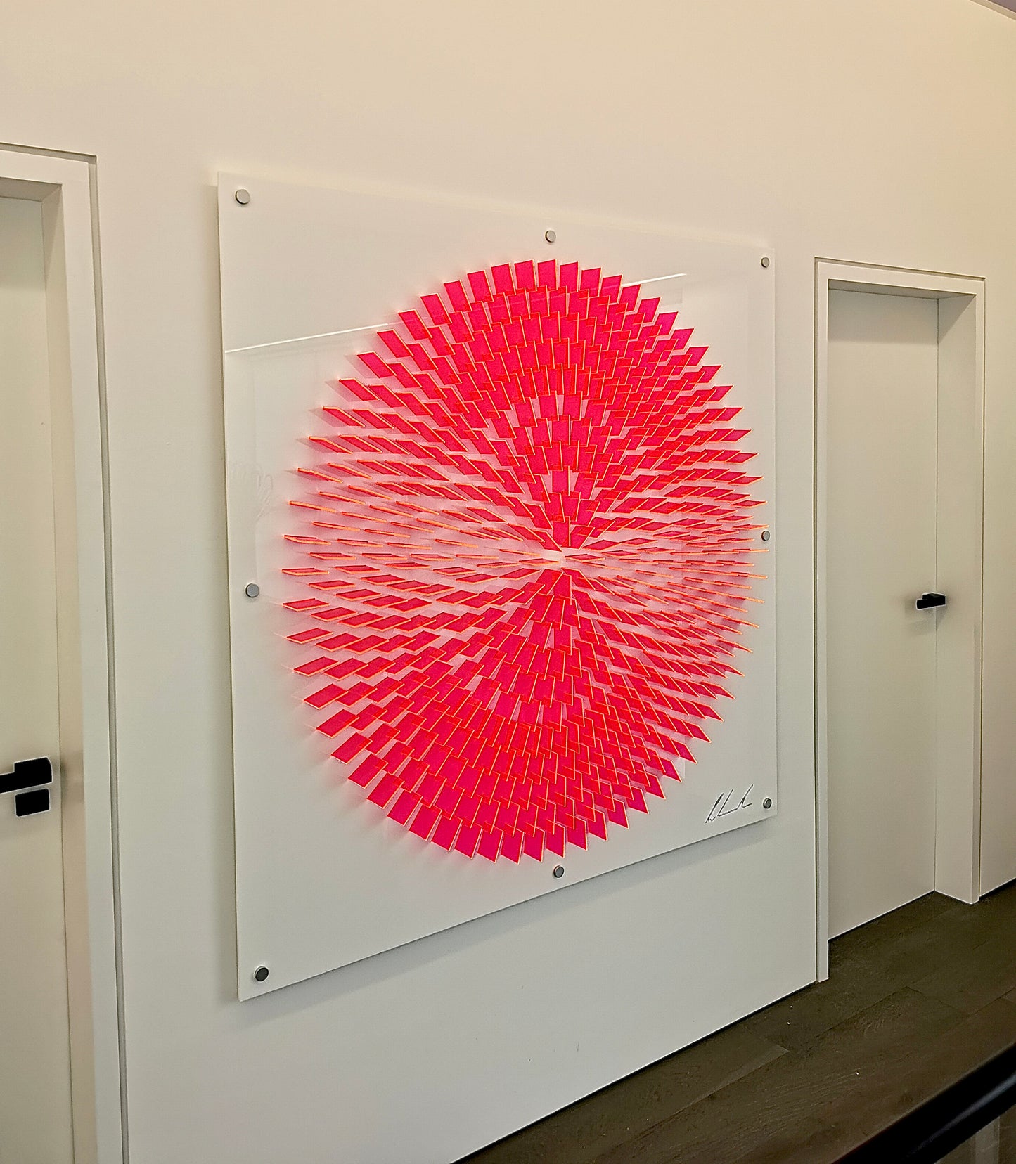 Spiral Art (Pink/orange) Florescent Tiles)