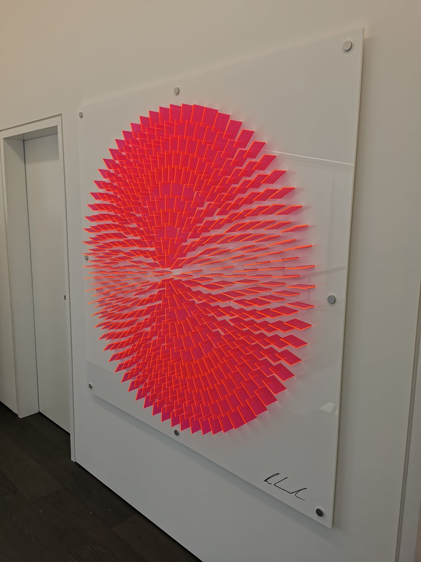 Spiral Art (Pink/orange) Florescent Tiles)