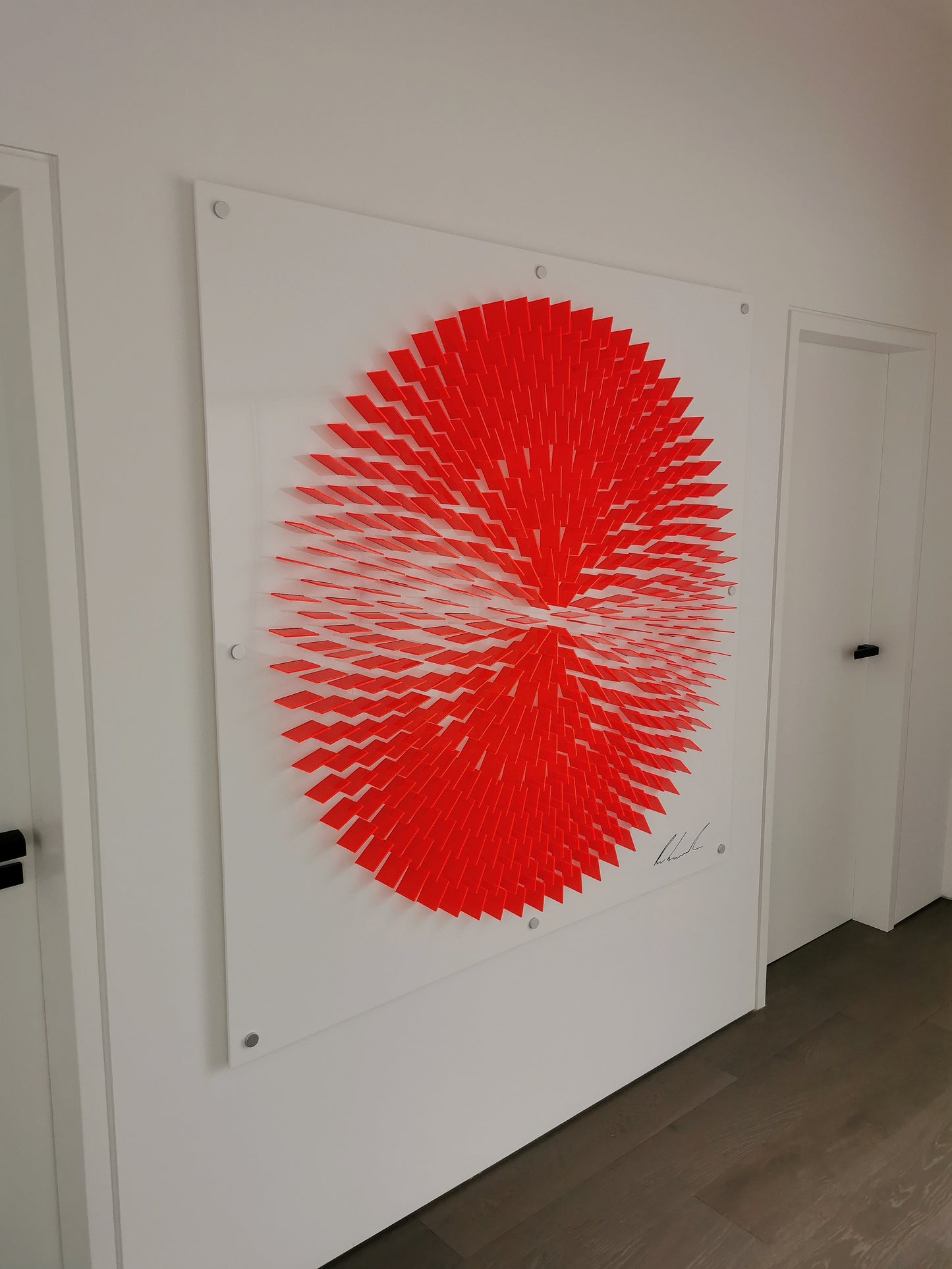 Spiral Art (Red Florescent Tiles)