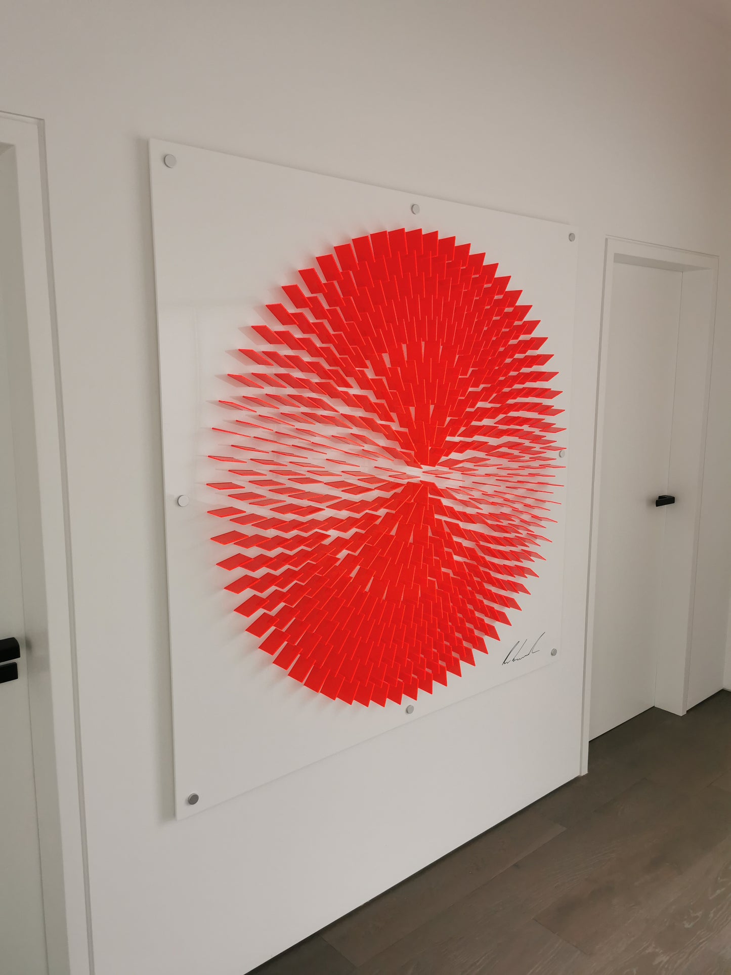 Spiral Art (Red Florescent Tiles)