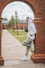 White Hoodie with multi coloured design