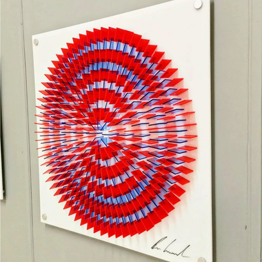 Spiral Art (Red, Blue and White)