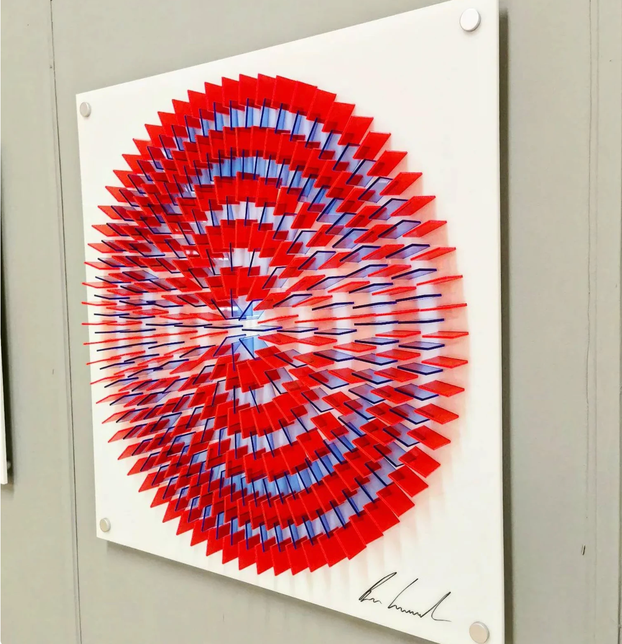 Spiral Art (Red, Blue and White)