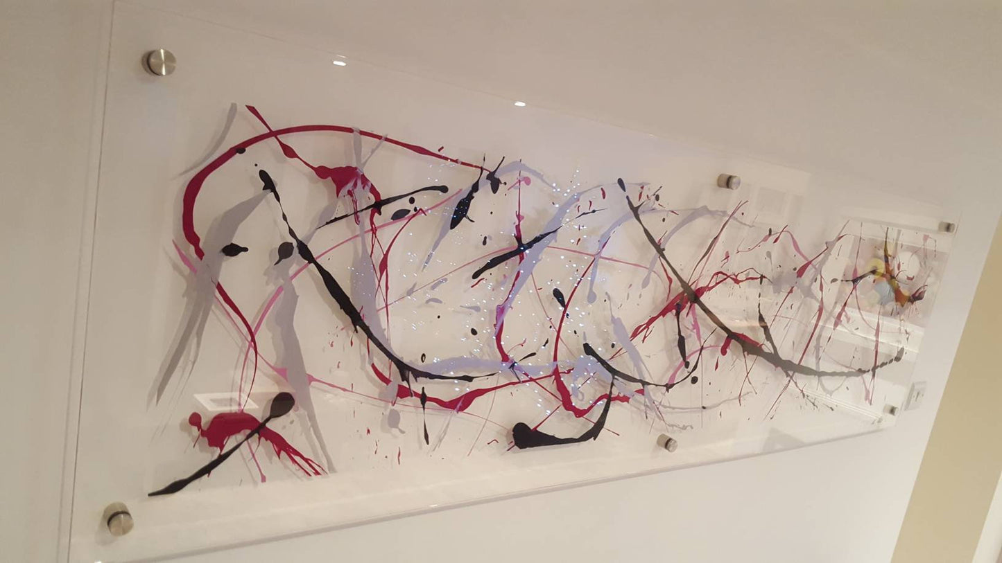Silver, Red and Black Wall Art