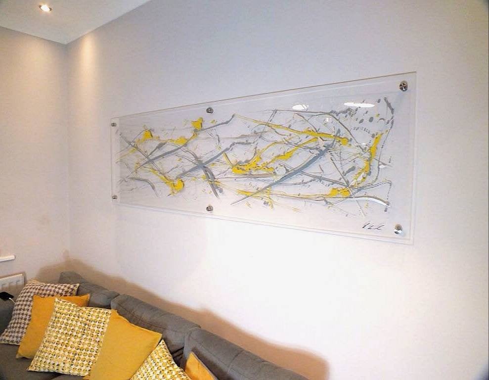 Grey and Mustard Large Wall Art