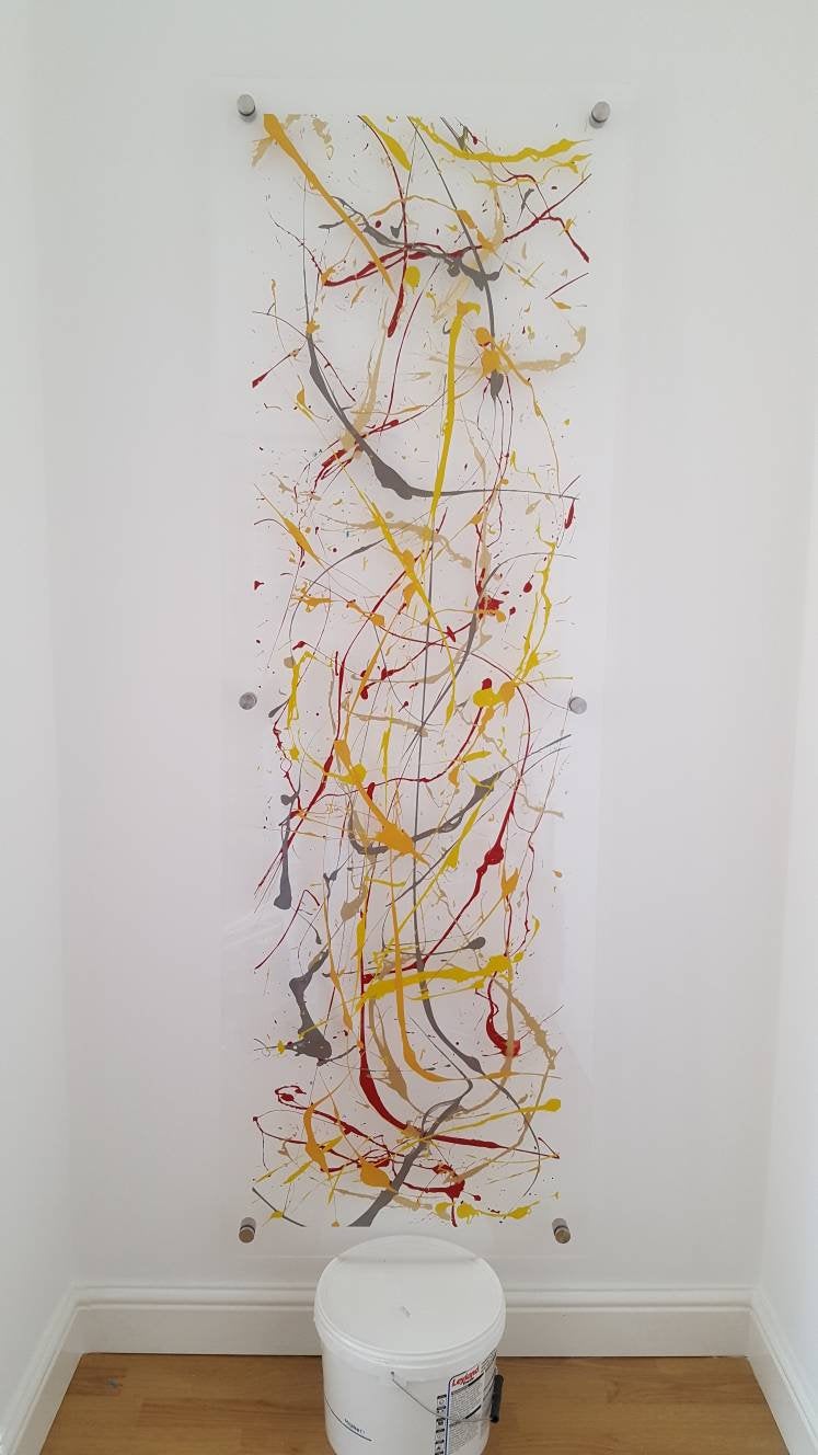 Yellow, orange, Grey and Red art