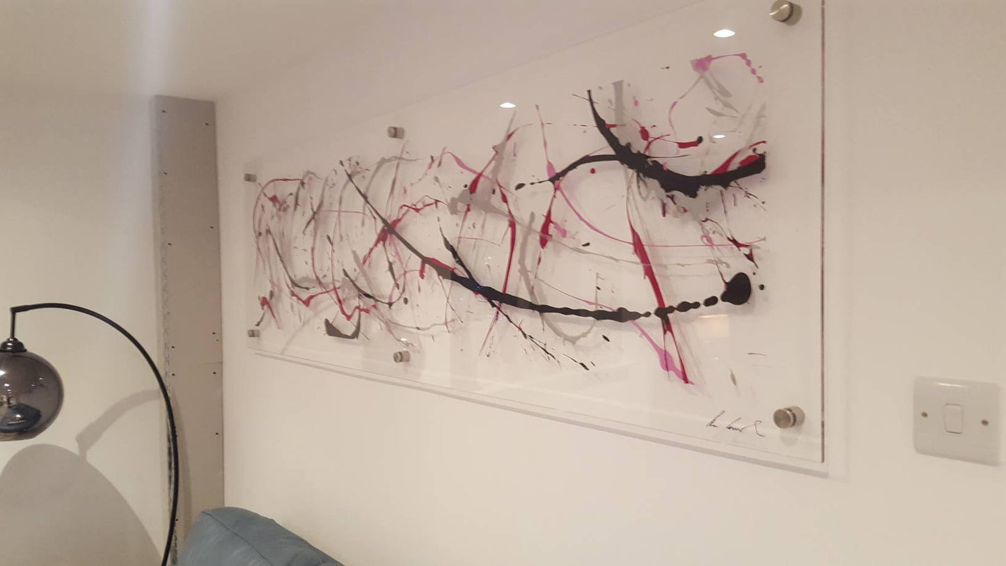 Silver, Red and Black Wall Art