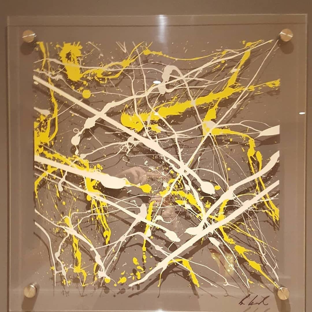 Yellow Acrylic Splash Art