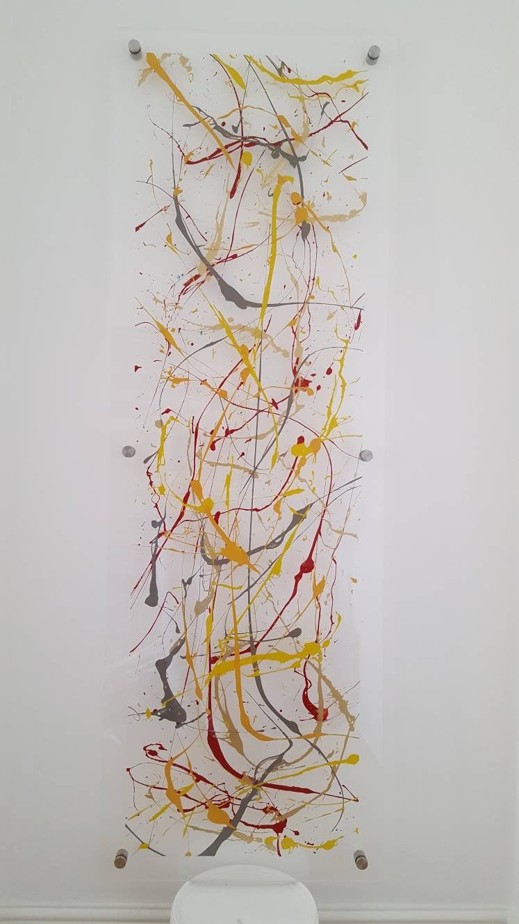 Yellow, orange, Grey and Red art