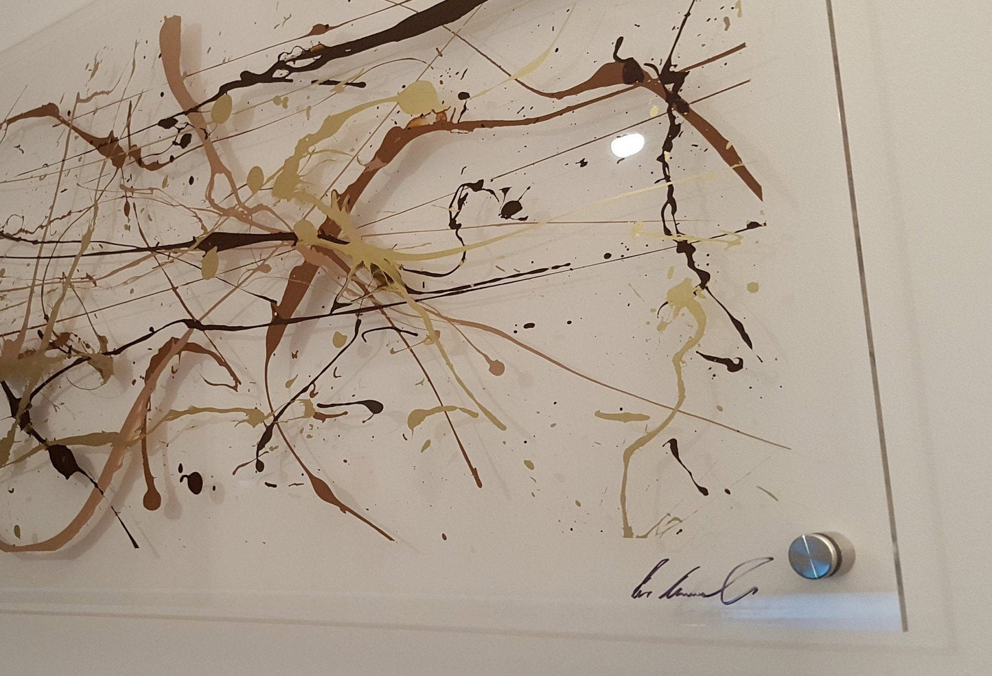 Gold splash wall art