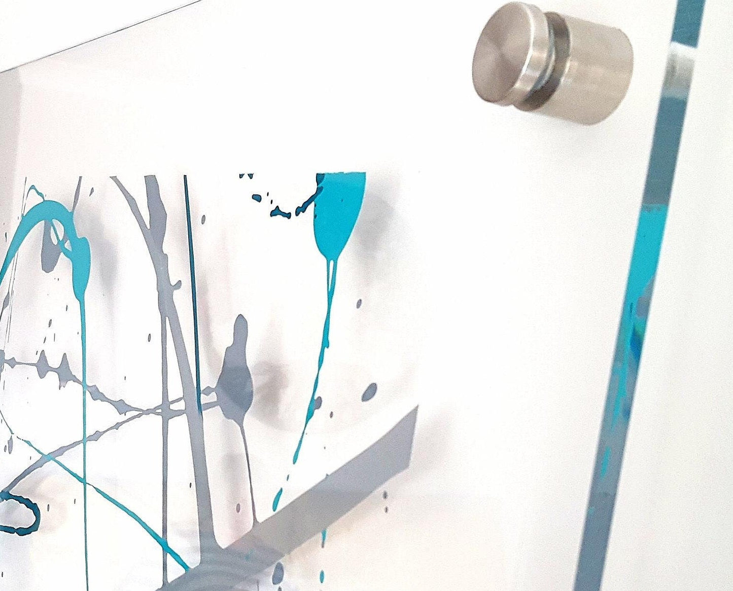 Turquoise, teal, blue and silver wall art