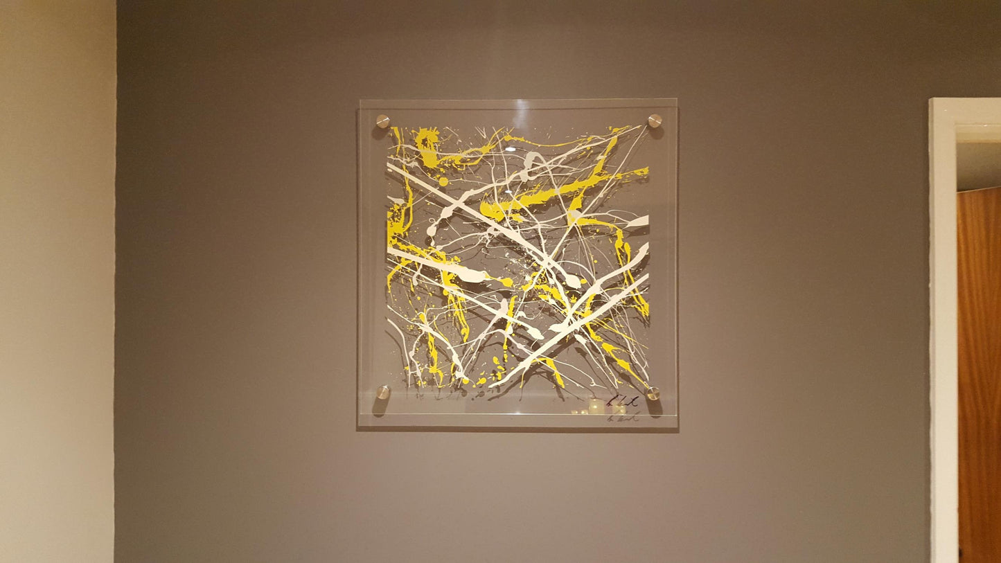 Yellow Acrylic Splash Art