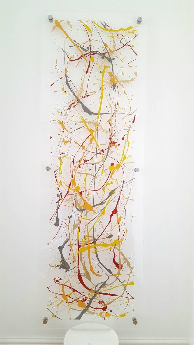 Yellow, orange, Grey and Red art