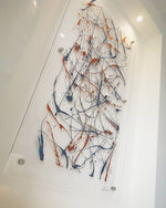 Rose Gold and Blue Modern Art