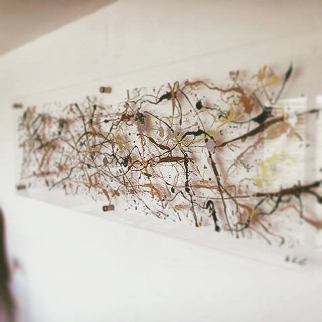 Gold splash wall art