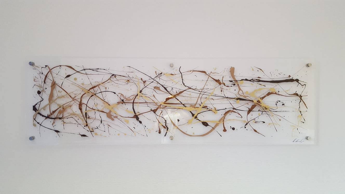 Gold splash wall art