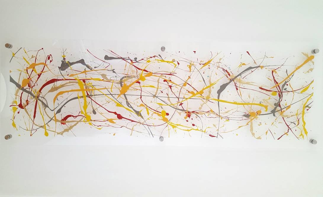 Yellow, orange, Grey and Red art