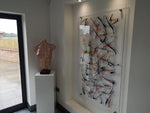 Rose Gold and Blue Modern Art
