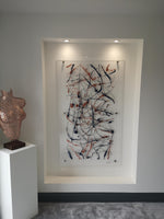 Rose Gold and Blue Modern Art
