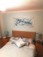 Turquoise, teal, blue and silver wall art