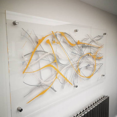 Orange, Silver and Grey Wall Art