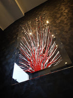 Extra large red, silver and grey splash Art