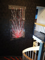 Extra large red, silver and grey splash Art