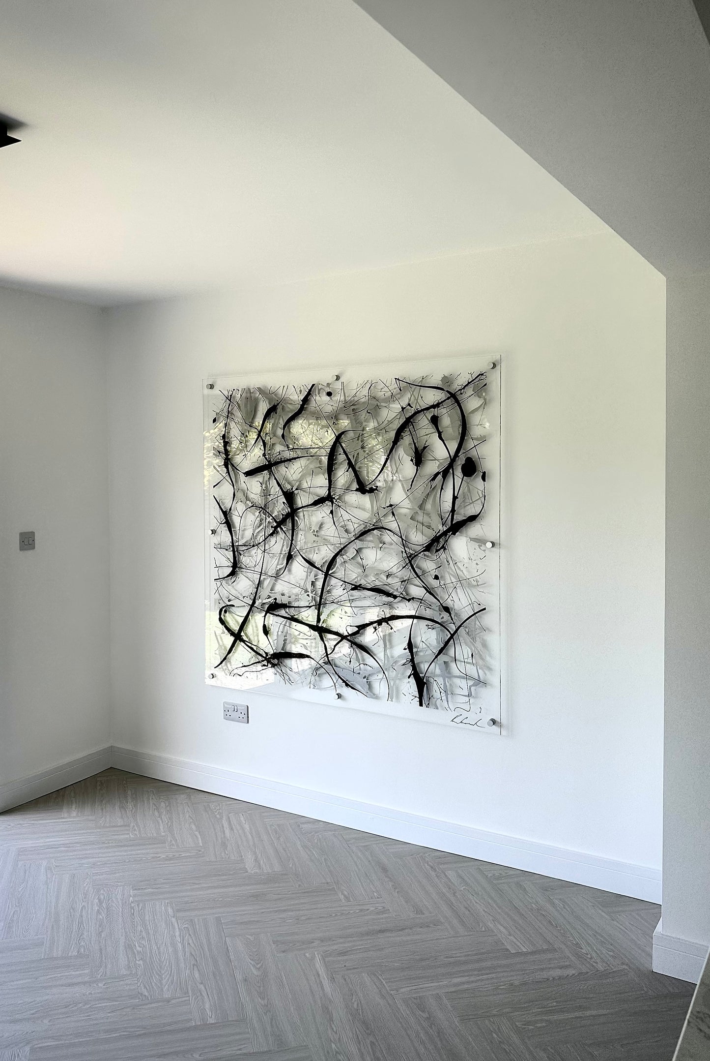 Black, White & Metalic Silver original artwork by Ben Ashford