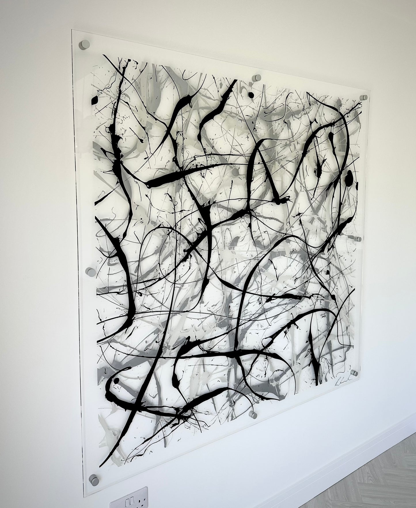 Black, White & Metalic Silver original artwork by Ben Ashford