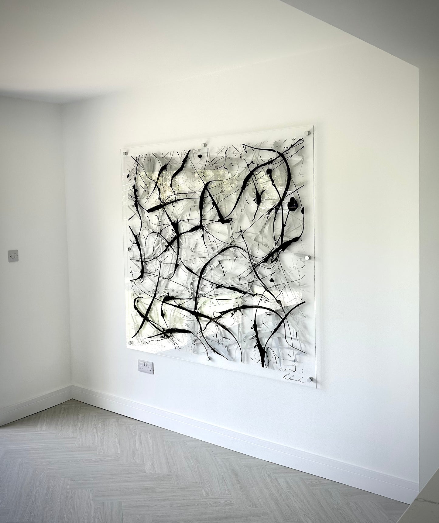 Black, White & Metalic Silver original artwork by Ben Ashford