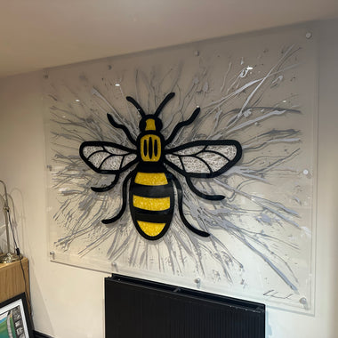 Manchester bee art in a unique and stylish design. Available in various sizes.