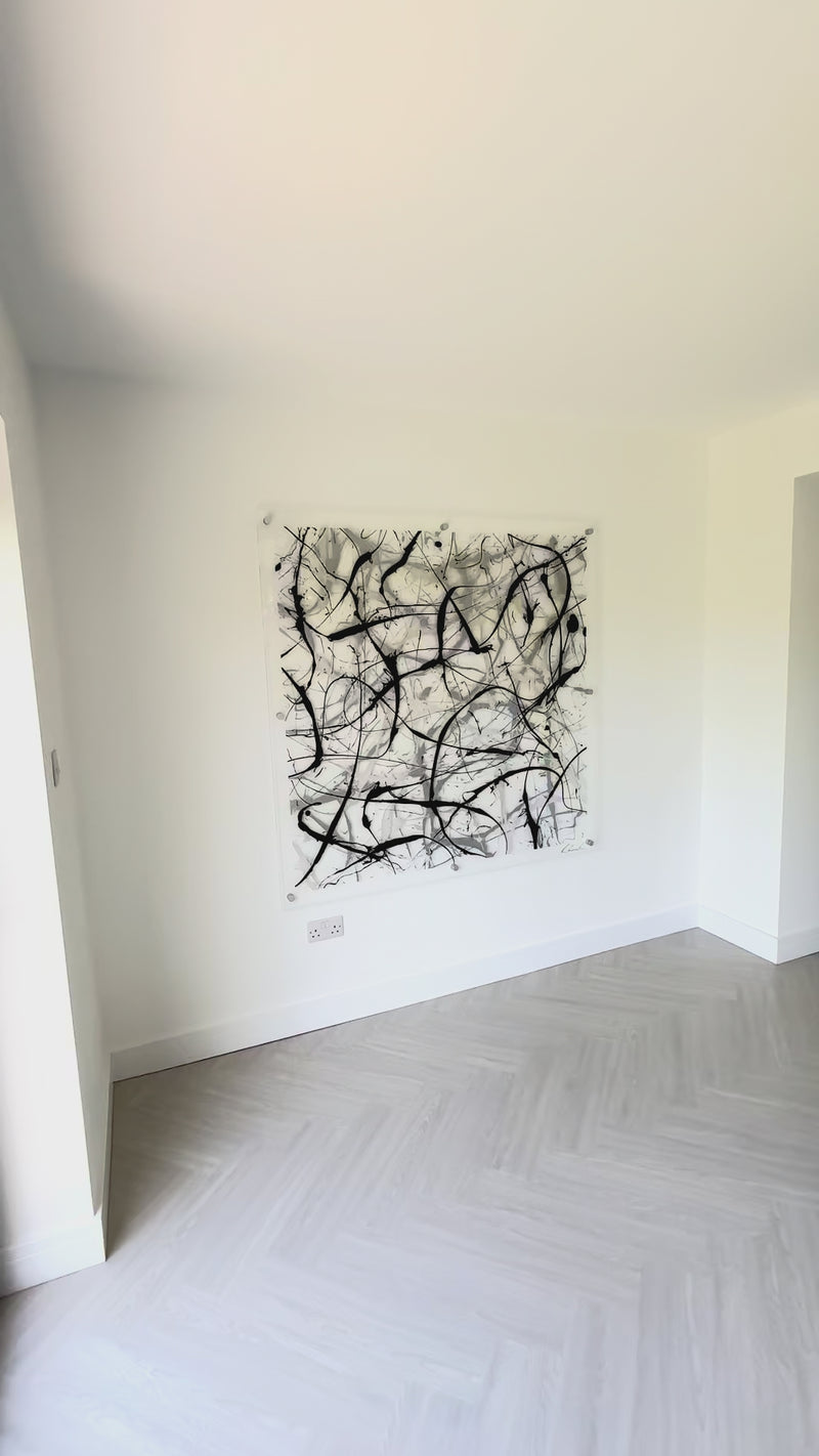 Black, White & Metalic Silver original artwork by Ben Ashford