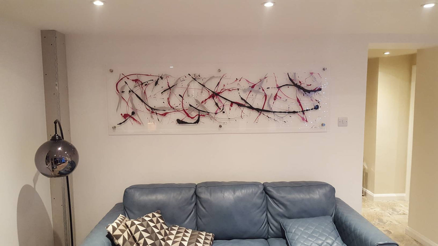 Silver, Red and Black Wall Art